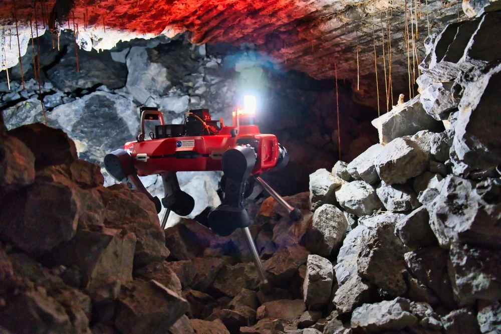Planetary Exploration With Four-Legged Rovers Carrying Only Two Instruments
